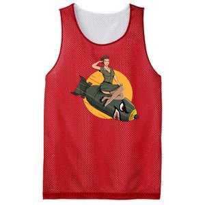 Cherry Bomb WW2 Pin Up Girl Mesh Reversible Basketball Jersey Tank