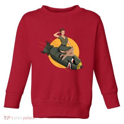Cherry Bomb WW2 Pin Up Girl Toddler Sweatshirt