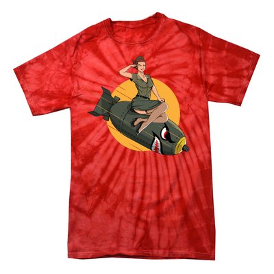 Cherry Bomb WW2 Pin Up Girl Tie-Dye T-Shirt