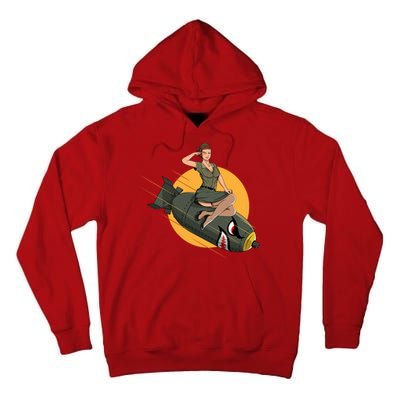 Cherry Bomb WW2 Pin Up Girl Tall Hoodie