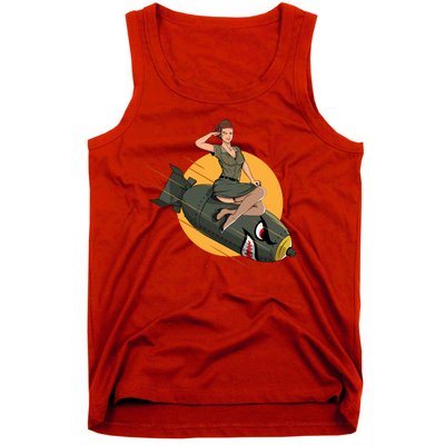 Cherry Bomb WW2 Pin Up Girl Tank Top