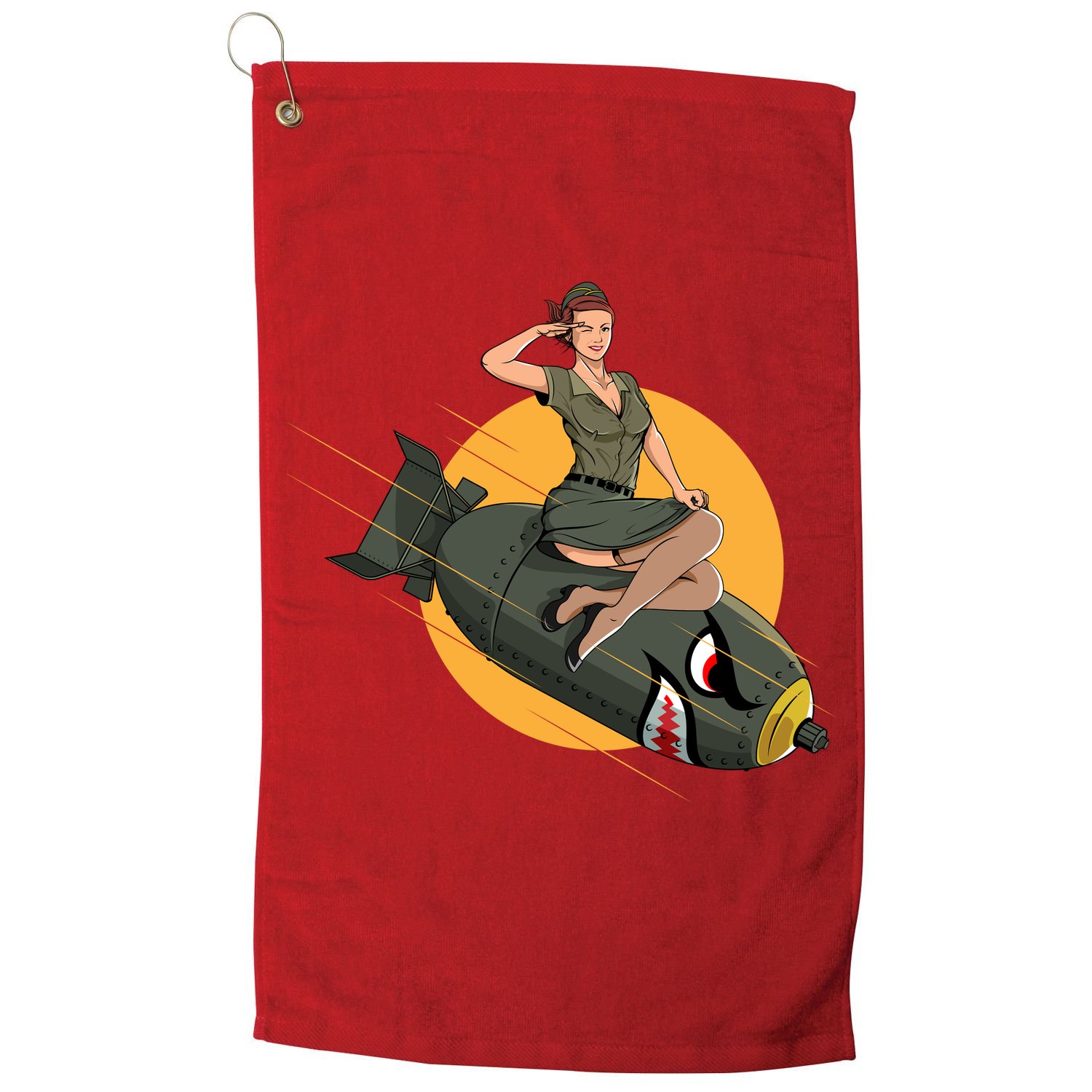 Cherry Bomb WW2 Pin Up Girl Golf Towel