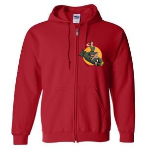 Cherry Bomb WW2 Pin Up Girl Full Zip Hoodie