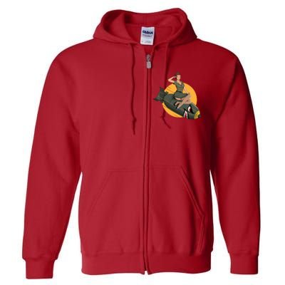 Cherry Bomb WW2 Pin Up Girl Full Zip Hoodie