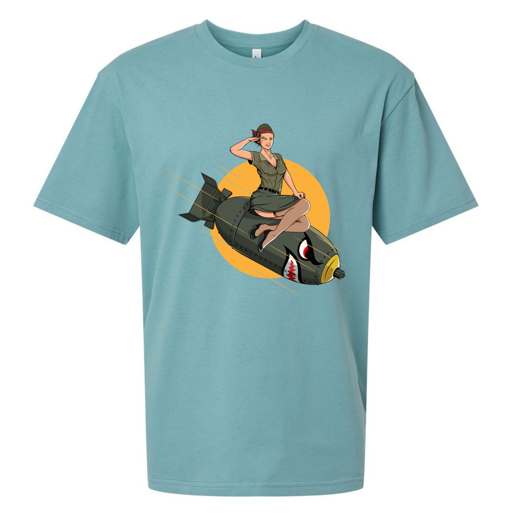 Cherry Bomb WW2 Pin Up Girl Sueded Cloud Jersey T-Shirt