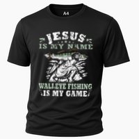 Catching big Walleye Fish over 25 inches Walleye Hunter Cooling Performance Crew T-Shirt