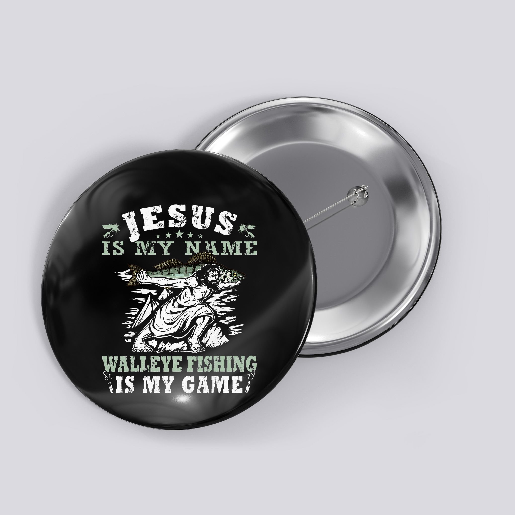 Catching big Walleye Fish over 25 inches Walleye Hunter Button