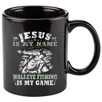 Catching big Walleye Fish over 25 inches Walleye Hunter 11oz C Handle Ceramic Mug