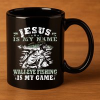 Catching big Walleye Fish over 25 inches Walleye Hunter 11oz C Handle Ceramic Mug