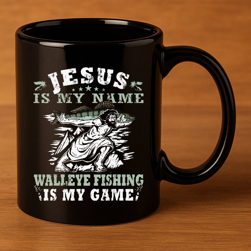 Catching big Walleye Fish over 25 inches Walleye Hunter 11oz C Handle Ceramic Mug