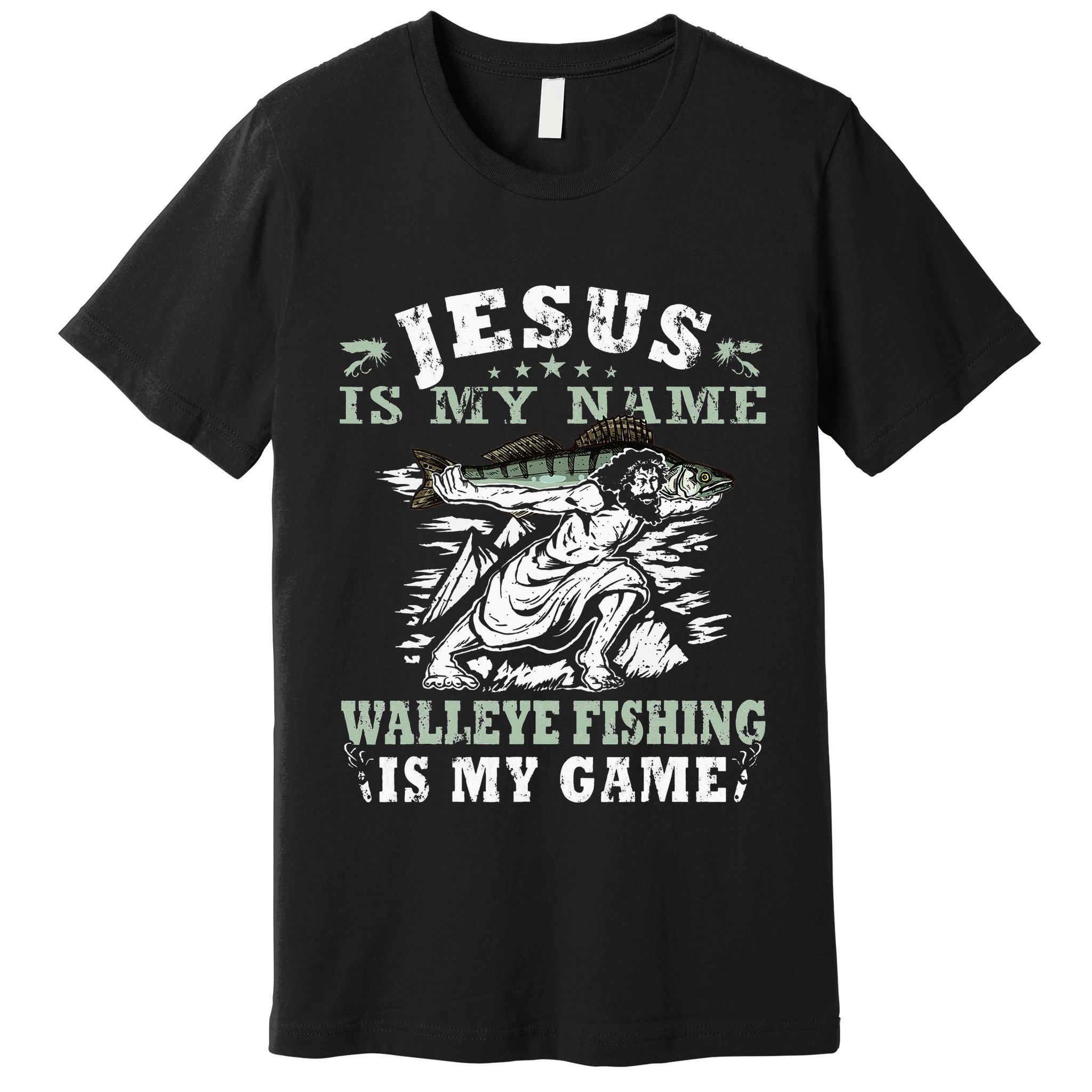 Catching big Walleye Fish over 25 inches Walleye Hunter Premium T-Shirt