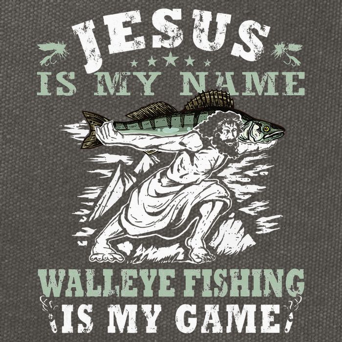 Catching big Walleye Fish over 25 inches Walleye Hunter Cotton Canvas Backpack