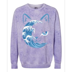 Cat Bule Wave Blue Cats Wave Blue Wave Of Cat Ladies Colorblast Crewneck Sweatshirt