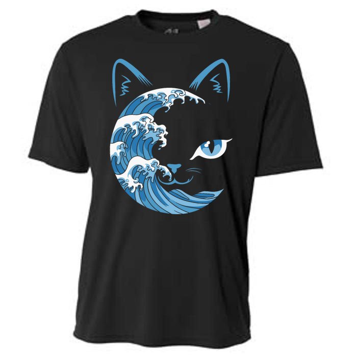 Cat Bule Wave Blue Cats Wave Blue Wave Of Cat Ladies Cooling Performance Crew T-Shirt