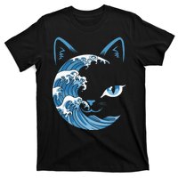 Cat Bule Wave Blue Cats Wave Blue Wave Of Cat Ladies T-Shirt