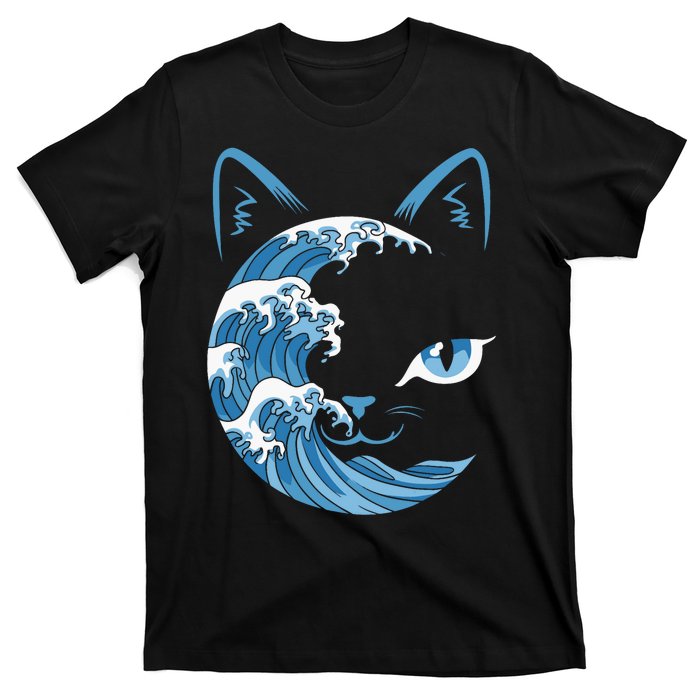 Cat Bule Wave Blue Cats Wave Blue Wave Of Cat Ladies T-Shirt