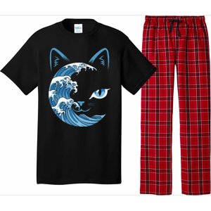 Cat Bule Wave Blue Cats Wave Blue Wave Of Cat Ladies Pajama Set