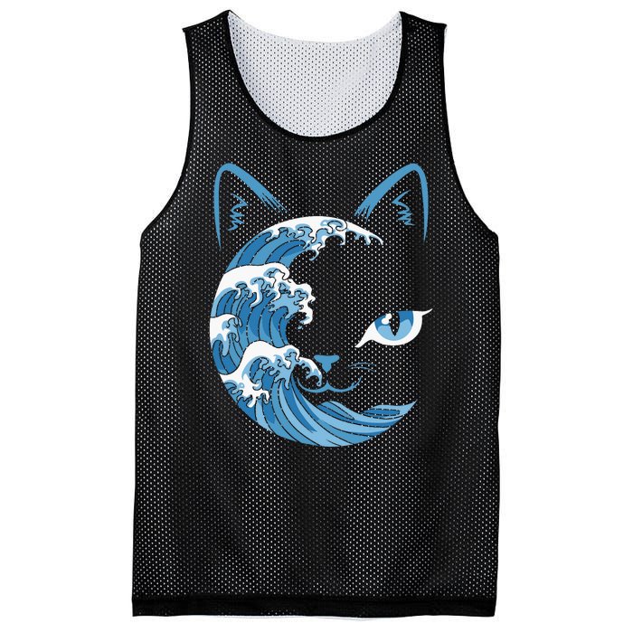 Cat Bule Wave Blue Cats Wave Blue Wave Of Cat Ladies Mesh Reversible Basketball Jersey Tank