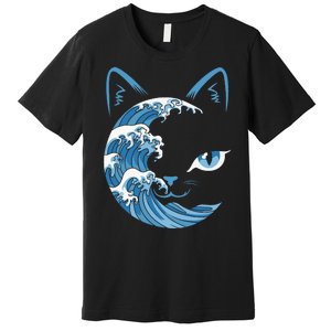 Cat Bule Wave Blue Cats Wave Blue Wave Of Cat Ladies Premium T-Shirt