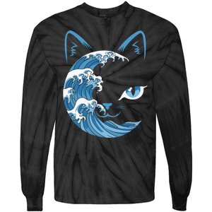 Cat Bule Wave Blue Cats Wave Blue Wave Of Cat Ladies Tie-Dye Long Sleeve Shirt