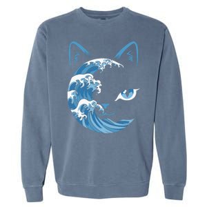 Cat Bule Wave Blue Cats Wave Blue Wave Of Cat Ladies Garment-Dyed Sweatshirt