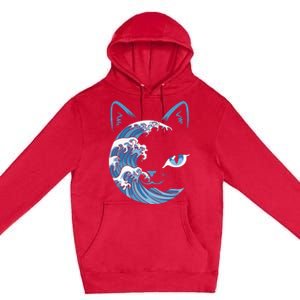 Cat Bule Wave Blue Cats Wave Blue Wave Of Cat Ladies Premium Pullover Hoodie