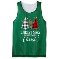 Christmas Begins With Christ Jesus Cross Christian Mesh Reversible Basketball Jersey Tank