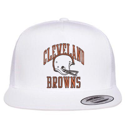 C.L.E.V.E.L.A.N.D B.R.O.W.N.S White Helmet Flat Bill Trucker Hat