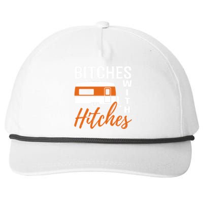 Camping Bitches With Hitches Snapback Five-Panel Rope Hat