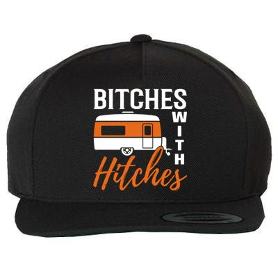 Camping Bitches With Hitches Wool Snapback Cap