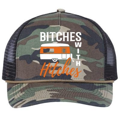 Camping Bitches With Hitches Retro Rope Trucker Hat Cap