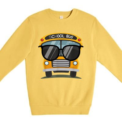 Cool Bus With Sunglasses School Bus Party Premium Crewneck Sweatshirt