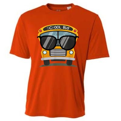 Cool Bus With Sunglasses School Bus Party Cooling Performance Crew T-Shirt