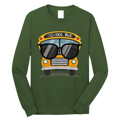 Cool Bus With Sunglasses School Bus Party Long Sleeve Shirt