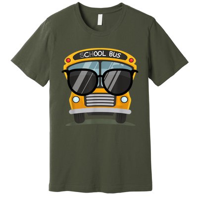 Cool Bus With Sunglasses School Bus Party Premium T-Shirt