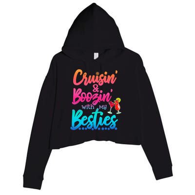 Cruisin Boozin With My Besties Gift Crop Fleece Hoodie