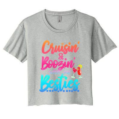 Cruisin Boozin With My Besties Gift Women's Crop Top Tee