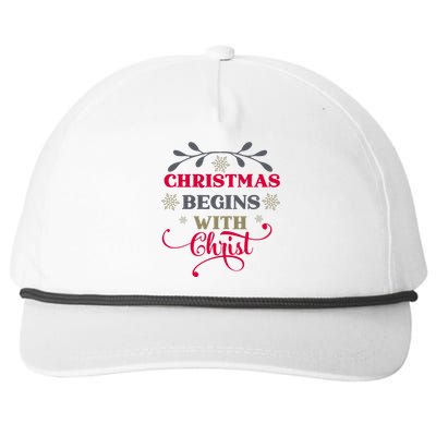 Christmas Begins With Christ Christian Snapback Five-Panel Rope Hat