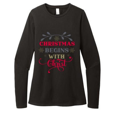 Christmas Begins With Christ Christian Womens CVC Long Sleeve Shirt