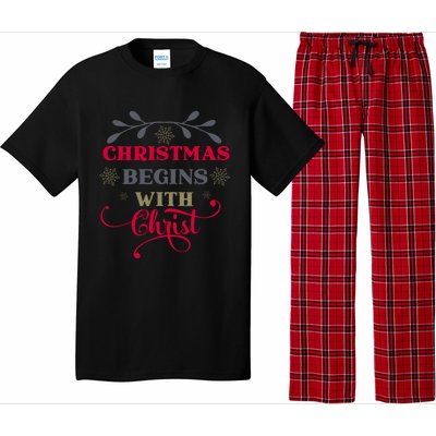 Christmas Begins With Christ Christian Pajama Set