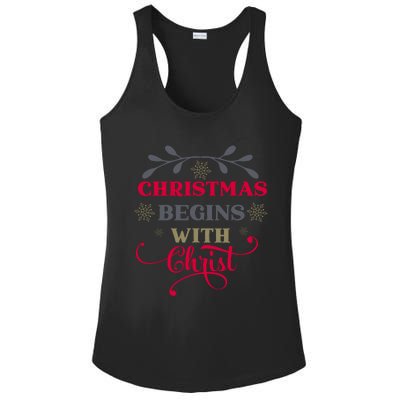 Christmas Begins With Christ Christian Ladies PosiCharge Competitor Racerback Tank