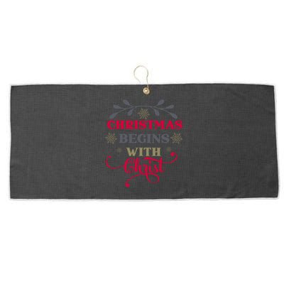 Christmas Begins With Christ Christian Large Microfiber Waffle Golf Towel