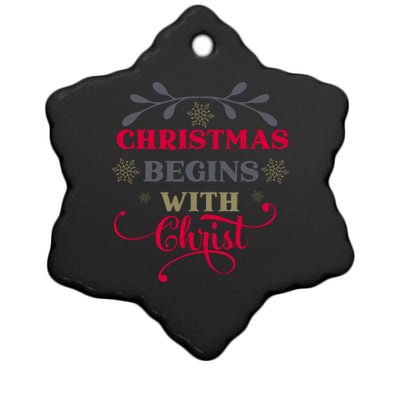 Christmas Begins With Christ Christian Ceramic Star Ornament