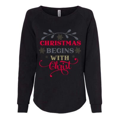 Christmas Begins With Christ Christian Womens California Wash Sweatshirt