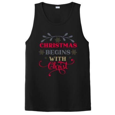 Christmas Begins With Christ Christian PosiCharge Competitor Tank