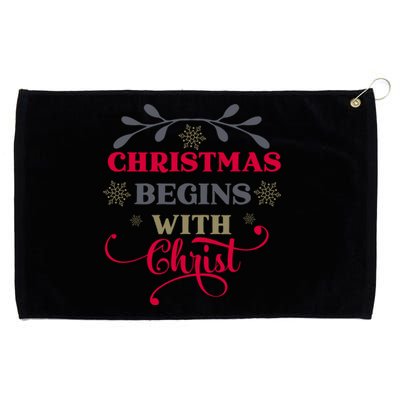 Christmas Begins With Christ Christian Grommeted Golf Towel