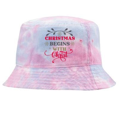 Christmas Begins With Christ Christian Tie-Dyed Bucket Hat