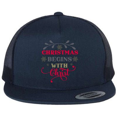 Christmas Begins With Christ Christian Flat Bill Trucker Hat