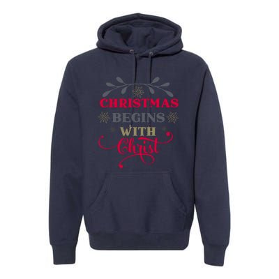 Christmas Begins With Christ Christian Premium Hoodie