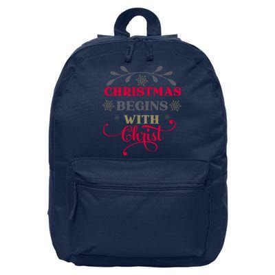 Christmas Begins With Christ Christian 16 in Basic Backpack